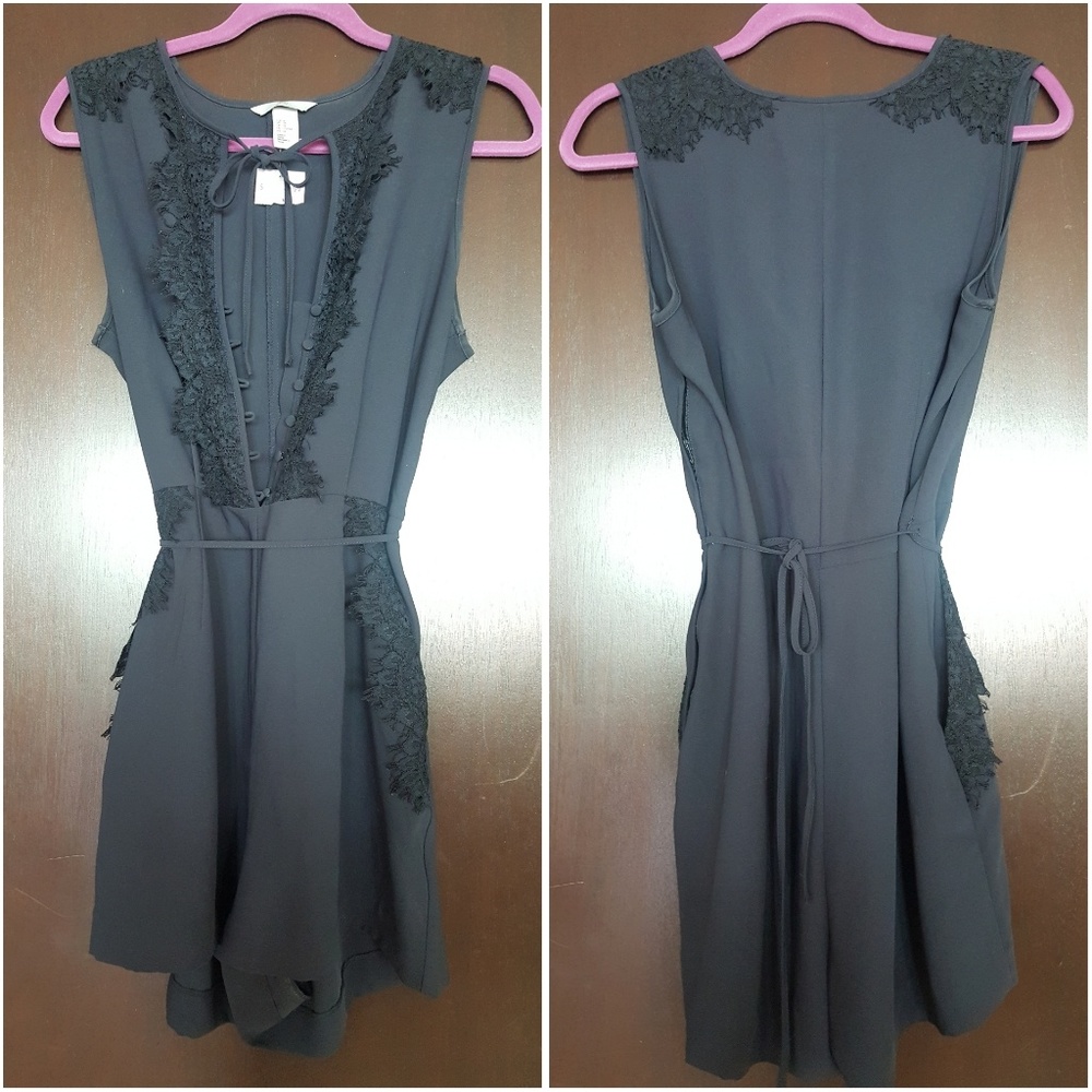 Dark Navy Lace Detailed Romper